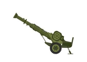 Artillery gun on a white background. Isolate. It can be enlarged and used as a background or texture. vector