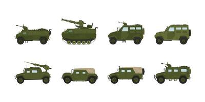 Armored Military Vehicles with Heavy Tank System Vector Set for your