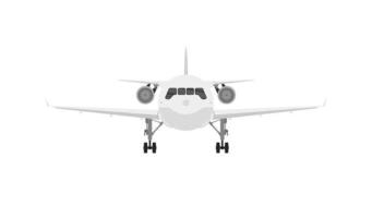 Back view of commercial airliner. Airplane transport isolated on white background vector