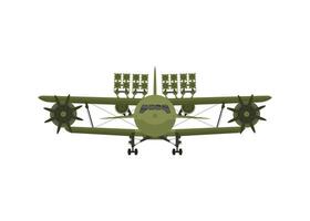 Fighter, military aircraft with missiles on board. Illustration isolated on white background. vector