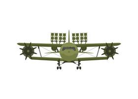 Fighter, military aircraft with missiles on board. Illustration isolated on white background. Vector