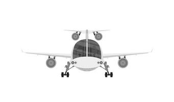 Flying a plane front view on a white background vector