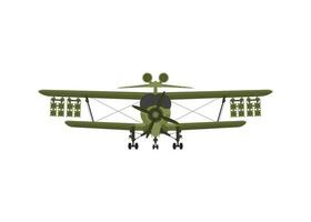 Fighter, military aircraft with missiles on board. Illustration isolated on white background. vector