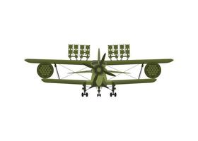 Fighter, military aircraft with missiles on board. Illustration isolated on white background. vector