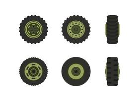 Detailed vector car wheel icons set. EPS10 vector illustration.