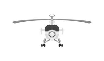 Helicopter isolated. Front view. Vector flat style illustration.