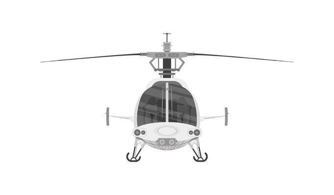 Helicopter with chassis and blades. Vector illustration eps 10 isolated on white background