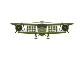 Fighter, military aircraft with missiles on board. Illustration isolated on white background. vector