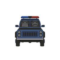 Empty police car vector illustration, high performance cop auto. Vector illustration