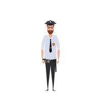 Man with pilot uniform illustration in flat color design. illustration on white background. vector