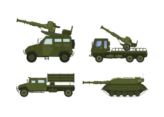 Armored Military Vehicles with Heavy Tank System Set