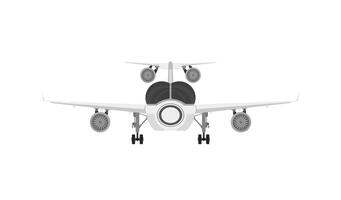 Flying Boeing airliner isolated on white, front view. vector