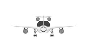 Flying Boeing airliner isolated on white, front view. vector