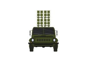 Car front view. Off-road vehicle isolated on color background vector