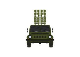 Car front view. Off-road vehicle isolated on color background vector