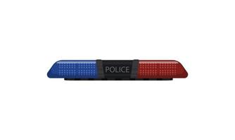 Siren. Police officer flasher or ambulance flasher. Siren police light vector. Light bulbs are blue and red. vector