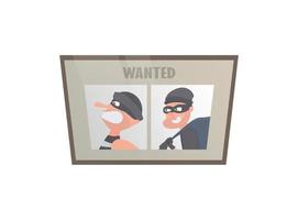 Detective board with criminals and thieves, crime investigation vector