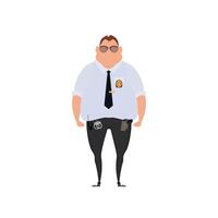 Man with pilot uniform illustration in flat color design. on white background. vector