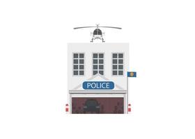 Vector icon set or infographic elements representing low poly police buildings for city illustration