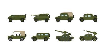 Armored Military Vehicles with Heavy Tank System Vector Set for your