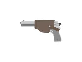 Pistol in a holster isolated on a white background. Vector. vector