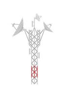 Radio tower icon in cartoon style on a white background vector