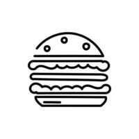 Burger Icon, Fast Food Burger Vector Art Illustration
