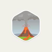 Volcano eruption disaster flat vector illustration