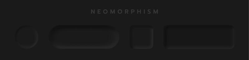 Black button Neumorphism design elements vector set, Button and Element for UI Web design or Application UI Design.