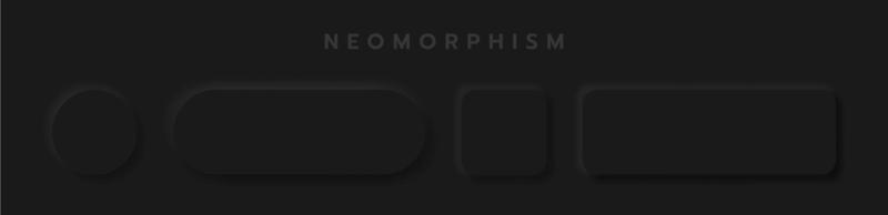 Black button Neumorphism design elements vector set, Button and Element for UI Web design or Application UI Design.