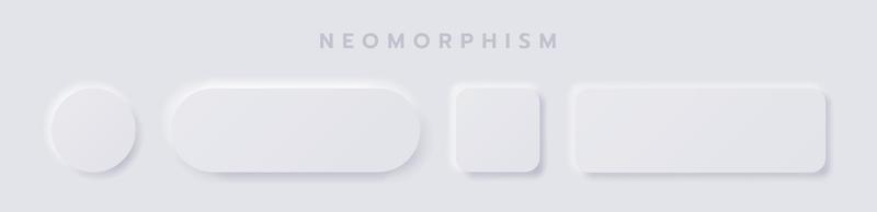 White button Neumorphism design elements vector set, Button and Element for UI Web design or Application UI Design.
