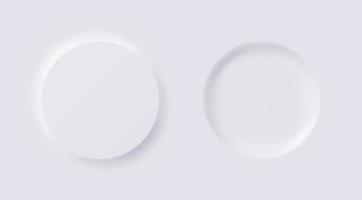 conjunto vectorial de elementos de diseño de neumorfismo de botón blanco, botón y elemento para el diseño web de la interfaz de usuario o el diseño de la interfaz de usuario de la aplicación. vector