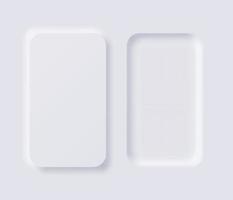 White button Neumorphism design elements vector set, Button and Element for UI Web design or Application UI Design.