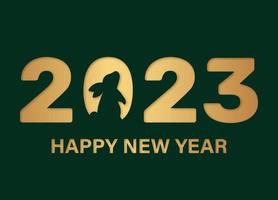 Happy New Year. Banner for New Year 2023. Rabbit Zodiac sign. Minimalism design. Vector illustration.