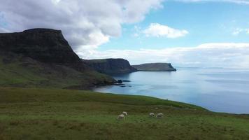 Scenic view from Neist Point on the Isle of Skye in Scotland video