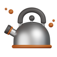 Tea kettle isolated. 3D render of Winter icon png
