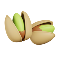 pistachos aislados. Render 3D de icono de nueces, semillas y granos png