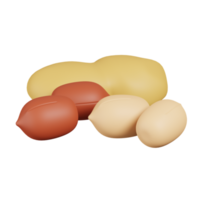 cacahuètes isolées. rendu 3d de l'icône de noix, de graines et de céréales png