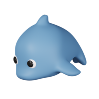 Dolphin isolated. 3D render of Sea and beach icon png