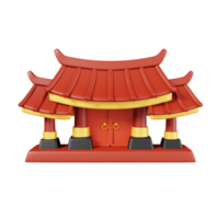 puertas chinas aisladas. icono de elementos de año nuevo chino. ilustración 3d png
