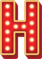 alphabet ampoule rouge lumière h png