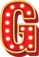 Alphabet Bulb Red Light G png