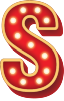 Alphabet Bulb Red Light S png