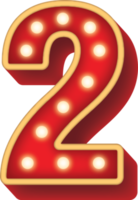 Number Alphabet Bulb Light Red 2 png