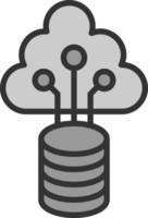 diseño de icono de vector de datos de nube