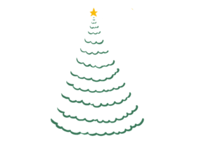 Hand drawn oil brush stroke Christmas tree with star isolated  on png or transparent  background. Graphic resources for New Year, Birthdays and luxury card.