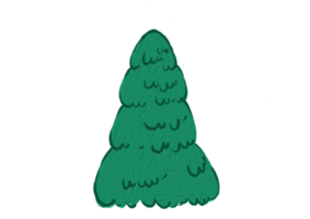 Hand drawn oil brush stroke Christmas tree with star isolated  on png or transparent  background. Graphic resources for New Year, Birthdays and luxury card.