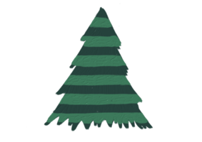 Hand drawn oil brush stroke Christmas tree with star isolated  on png or transparent  background. Graphic resources for New Year, Birthdays and luxury card.