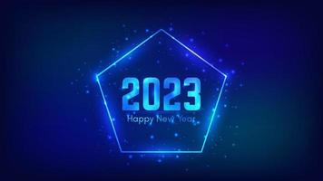 2023 Happy New Year neon background vector