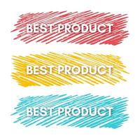 Best product banner. Set of three sale banners on the colorful painted spots. Vector illustration